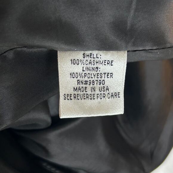 Vtg 90s Oleg Cassini Black Cashmere Long Coat 8 Double Breasted USA Made Winter - Picture 6 of 9